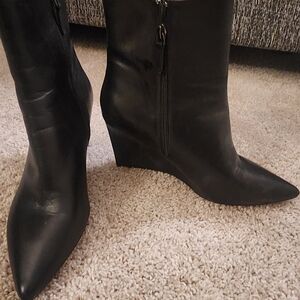 Sanctuary Black Ankle Wedge Booties